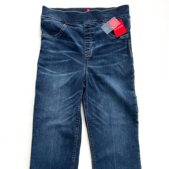 Spanx 20231R Cropped Flare Denim Jeans Medium Wash - Picture 5 of 8